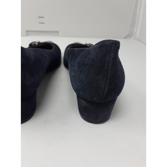 AGL Atillio Giusti Leombruni Pointy Toe Pump Navy size 41.5 Shoes Career - Picture 11 of 14